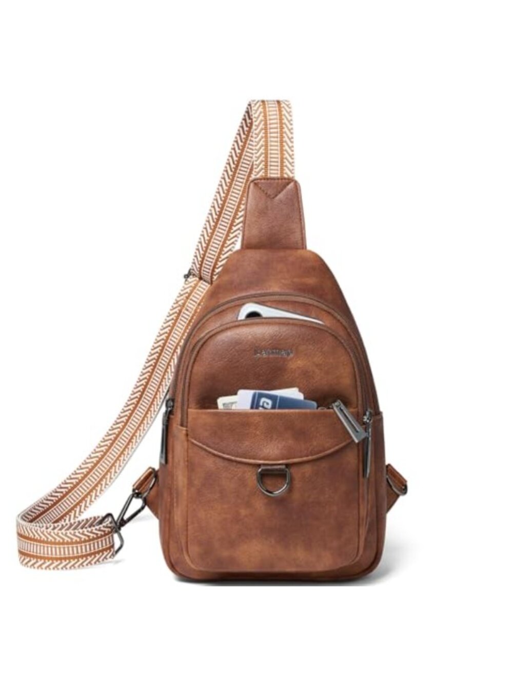 7L Faux Leather Sling Bag for Women Men Crossbody Anti Theft Travel Daypack